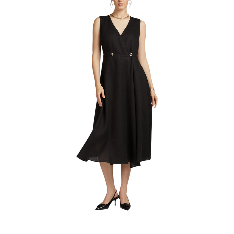 Wrap donna dress in lino