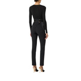 Body donna in jersey crêpe con drappeggio
