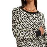 Maglia donna dalla stampa geometrica