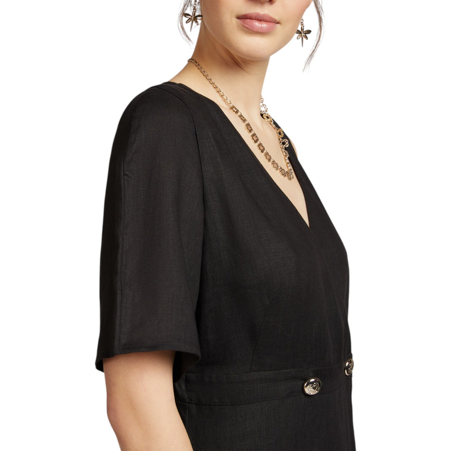 Wrap donna dress in lino