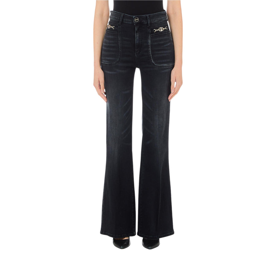 Jeans donna flare in cotone stretch