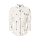 Camicia donna in popeline con stampa all over