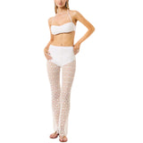 Pantalone donna spacchi laterali in macrame'