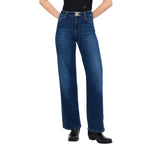 Jeans donna flare cropped con cintura