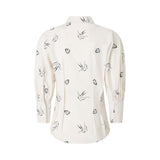 Camicia donna in popeline con stampa all over