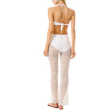 Pantalone donna spacchi laterali in macrame'