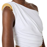 Body donna in jersey con spalla gioiello
