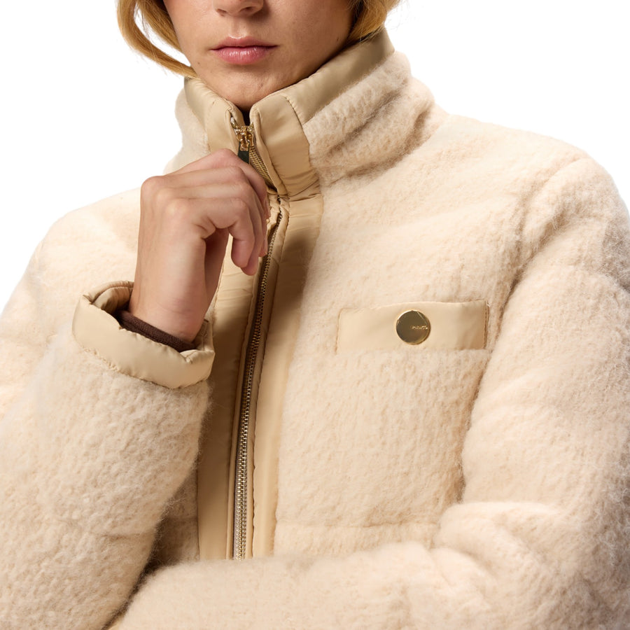 Piumino donna bouclé con tasche