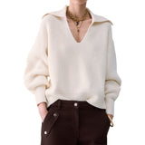 Maglia donna in lana con stringhe