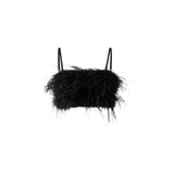 Top donna corto con piume