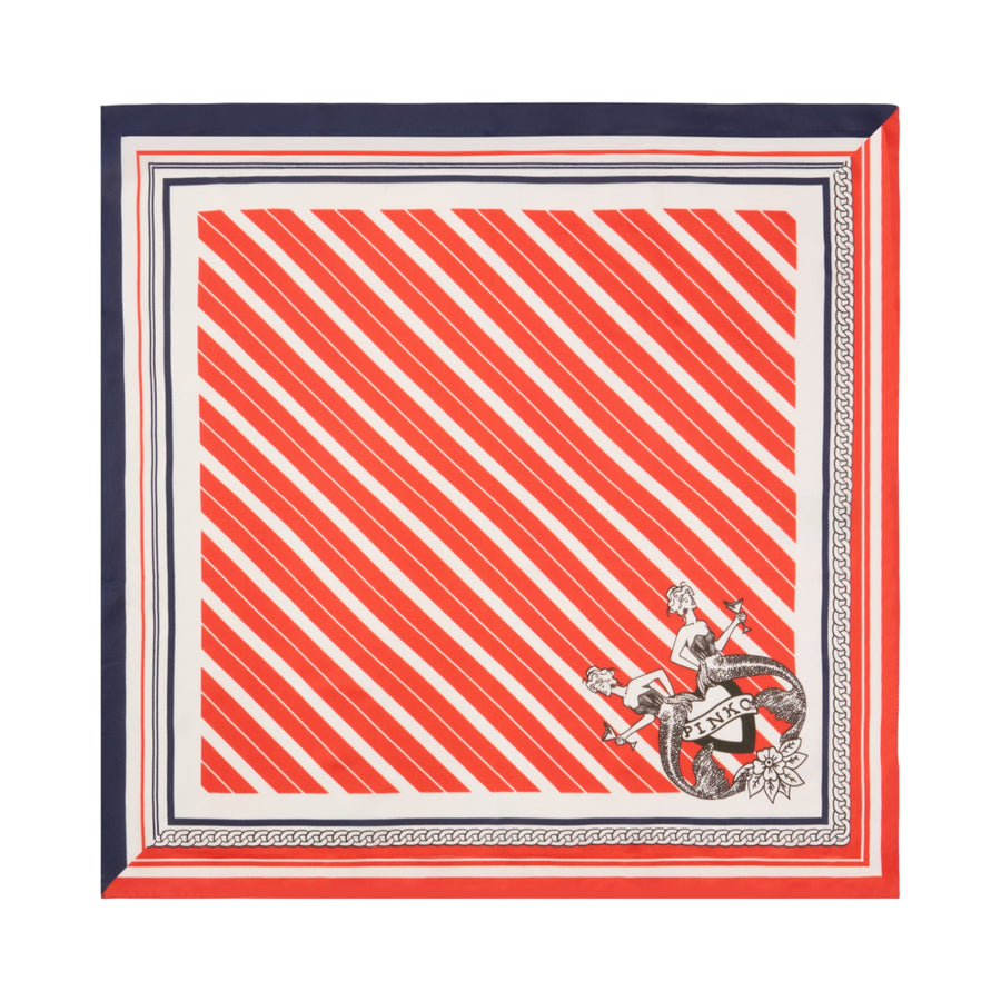Foulard donna in twill con stampa marinière