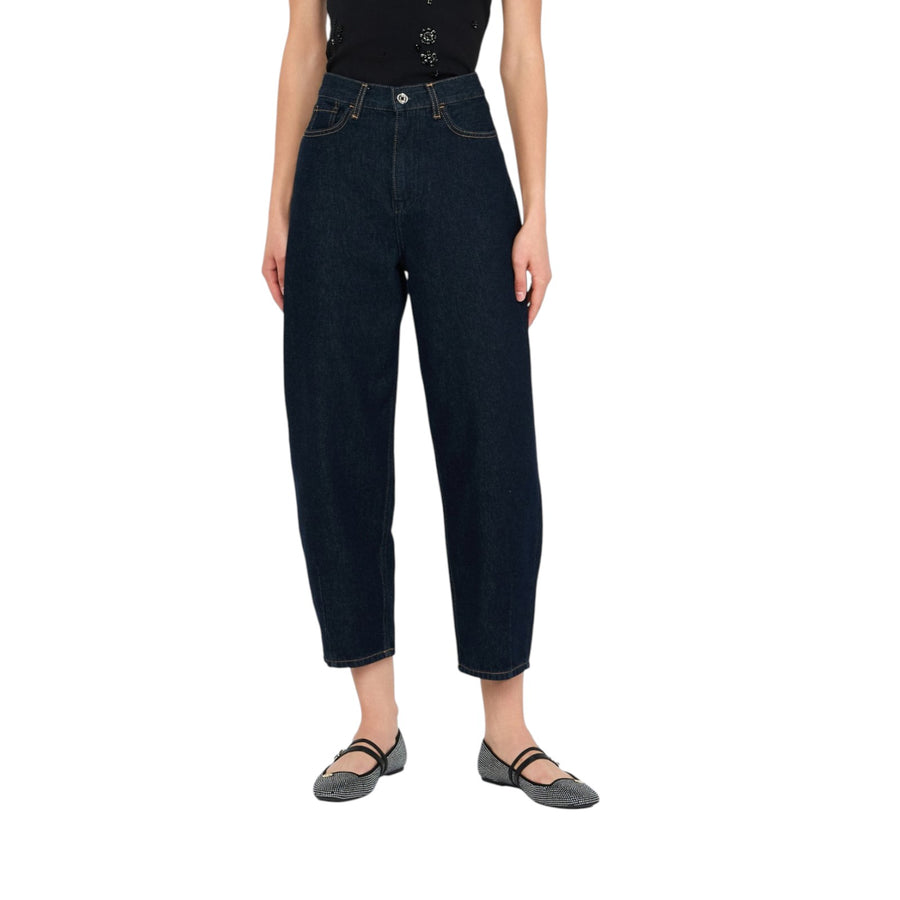 Jeans donna cropped a vita alta