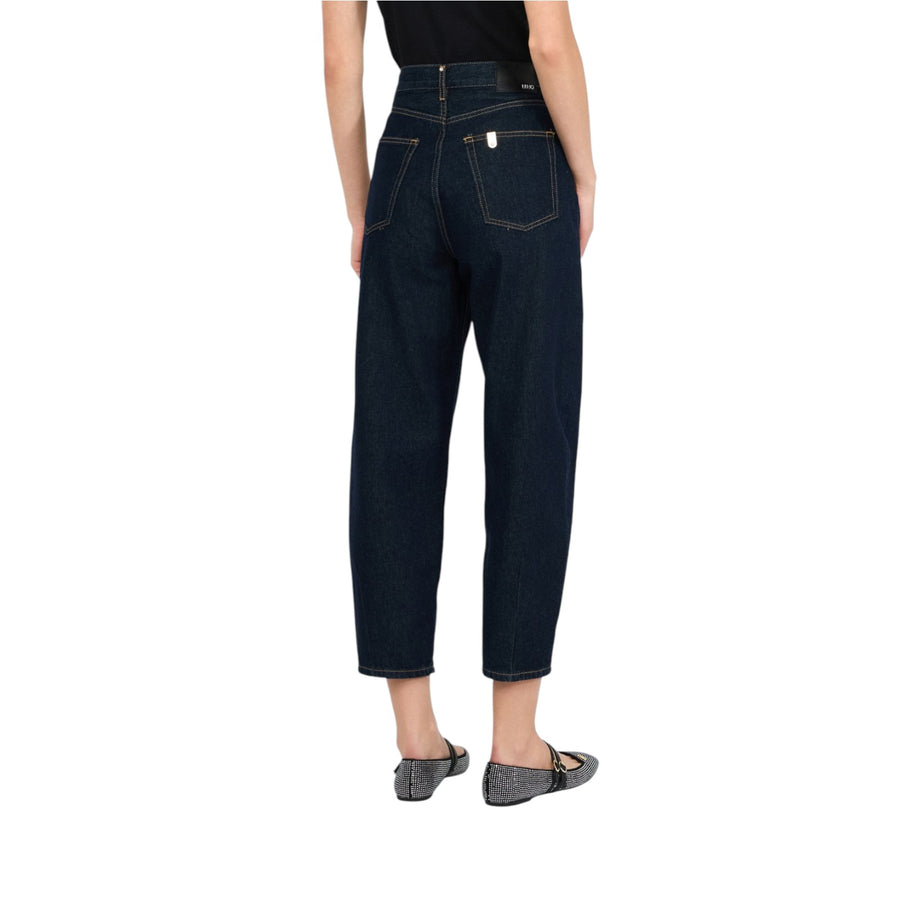 Jeans donna cropped a vita alta