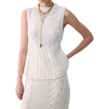 Top donna in maglia a trecce