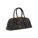 Borsa donna a mano piccola Escape Bag Horizontal in suede con stampa camouflage