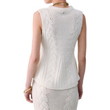 Top donna in maglia a trecce