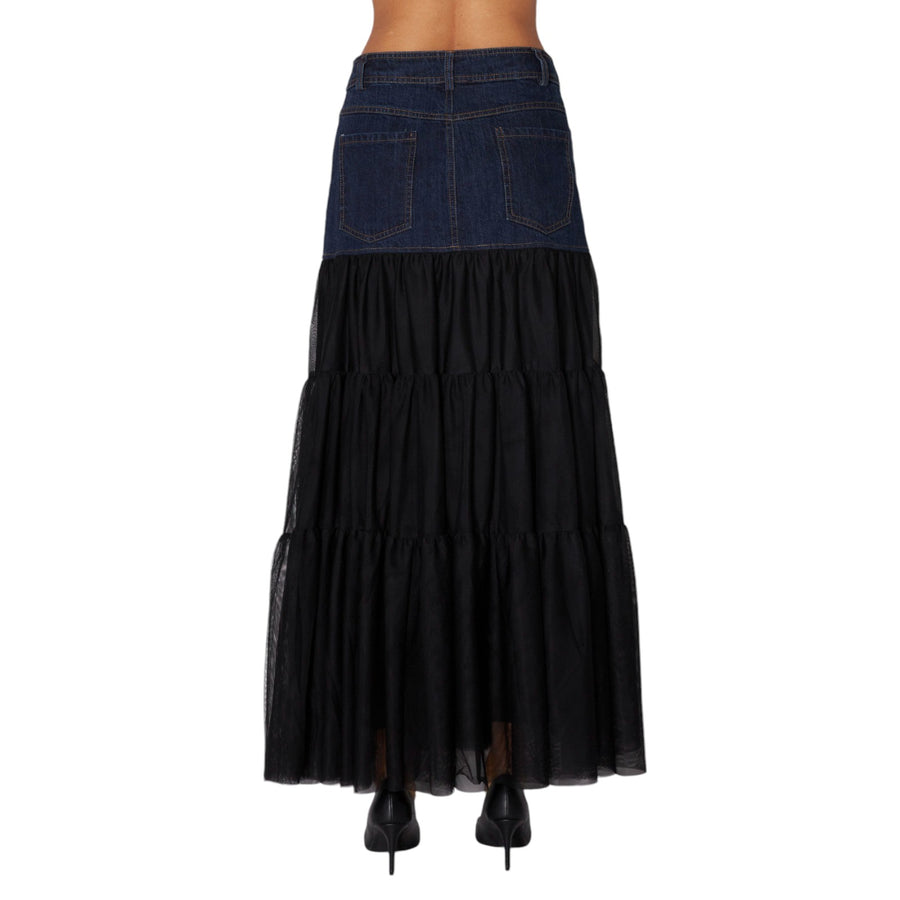 Gonna donna in denim con tulle