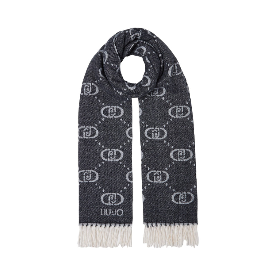 Stola donna con logo jacquard