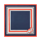 Foulard donna in twill di seta stampa marinière con cuore decorativo