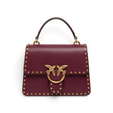 Borsa donna a mano Mini Love Bag One Top Handle Light in pelle con mini borchie