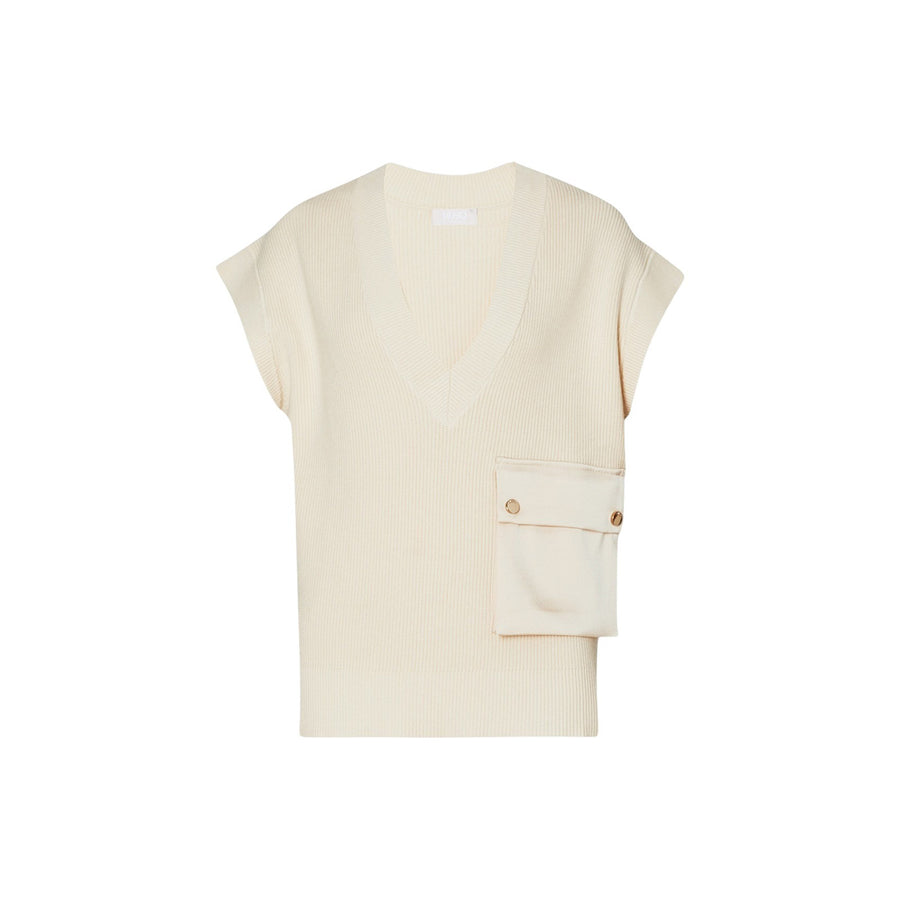 Gilet donna in maglia con tasca