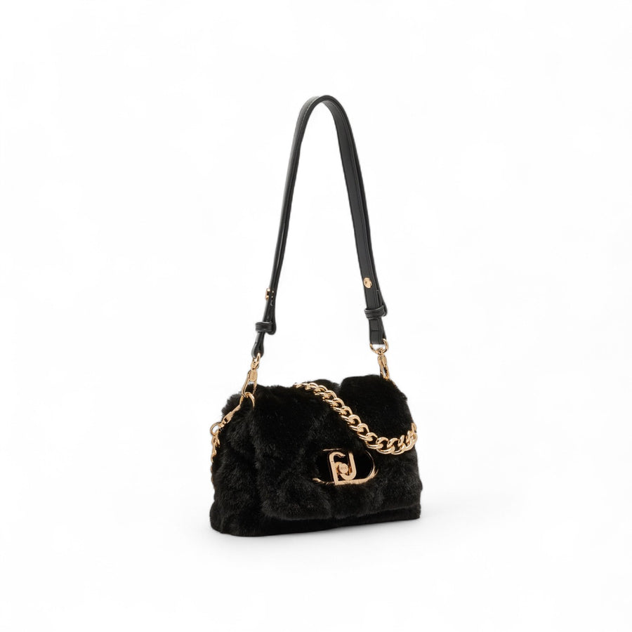 Borsa donna LaPuffy piccola in pelliccia sintetica