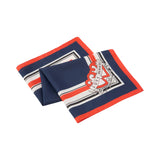 Foulard donna in twill di seta stampa marinière con cuore decorativo