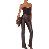 Pantaloni donna con nervature