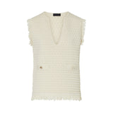 Gilet donna con dettagli sfrangiati