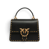 Borsa donna a mano Mini Love Bag One Top Handle Light in pelle con mini borchie