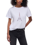 T-shirt donna con ricamo a jour