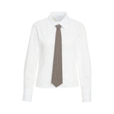 Camicia donna di popeline sfiancata con cravatta