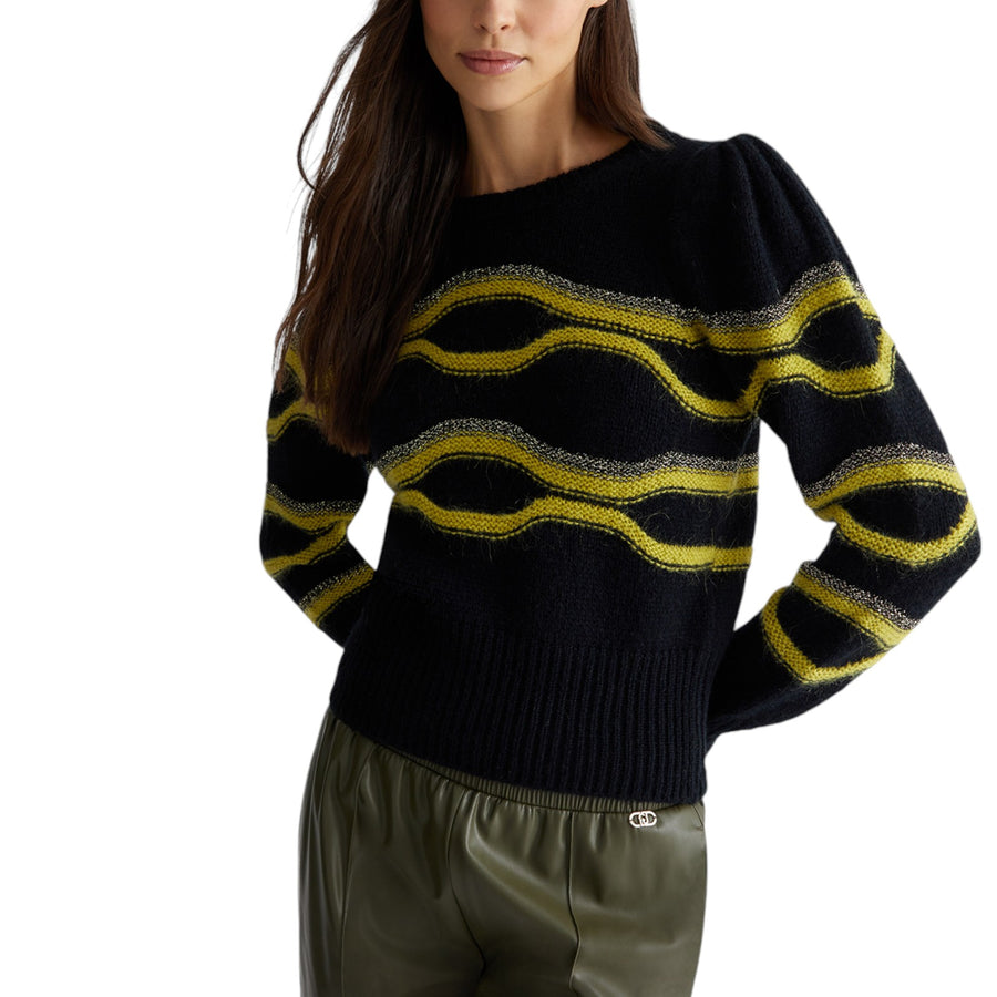 Maglione donna jacquard in misto alpaca