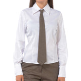 Camicia donna di popeline sfiancata con cravatta