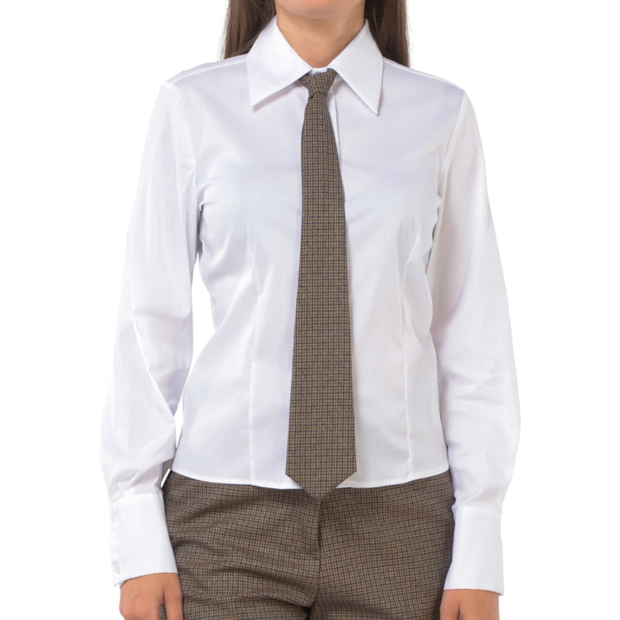 Camicia donna di popeline sfiancata con cravatta