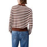 Cardigan donna con inserto in twill stampato