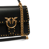Borsa donna a mano Mini Love Bag One Top Handle Light in pelle con mini borchie