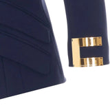 Giacca donna in doppio crêpe stretch con logo gioiello
