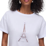 T-shirt donna con ricamo a jour