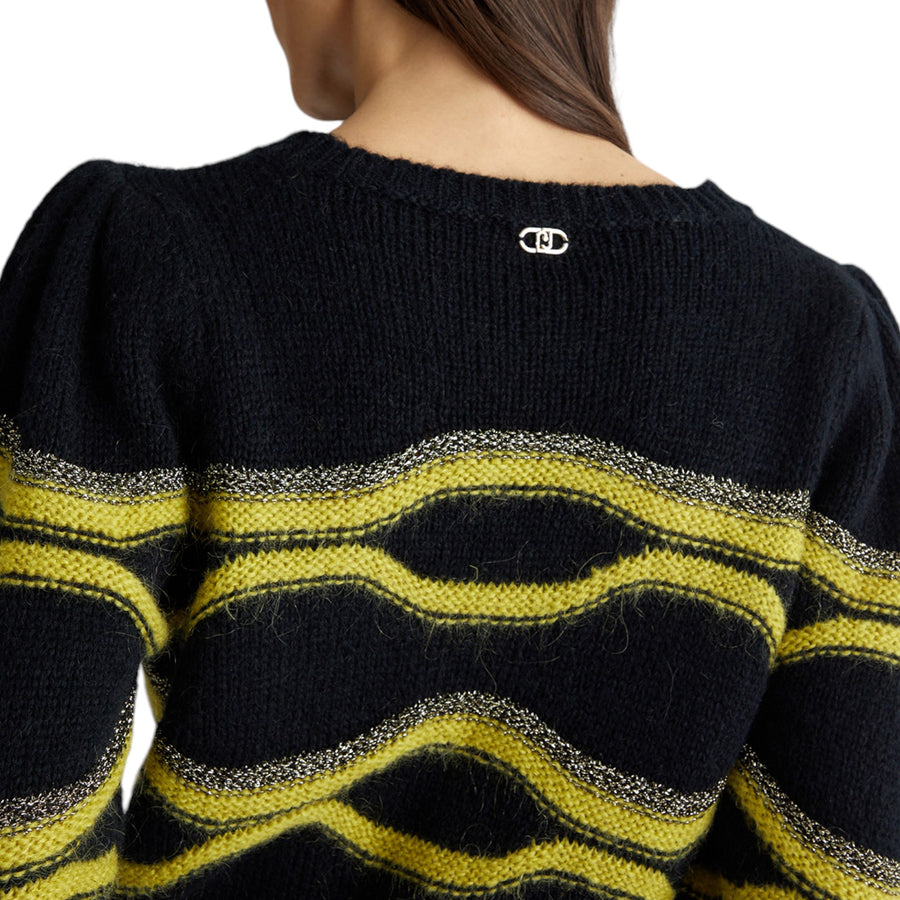 Maglione donna jacquard in misto alpaca