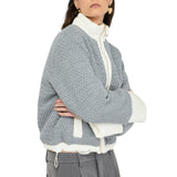 Giacca donna in nylon trapuntato e maglia