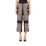 Pantaloni donna in tessuto con stampa all over