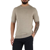 Maglia a maniche corte in cotone e lino