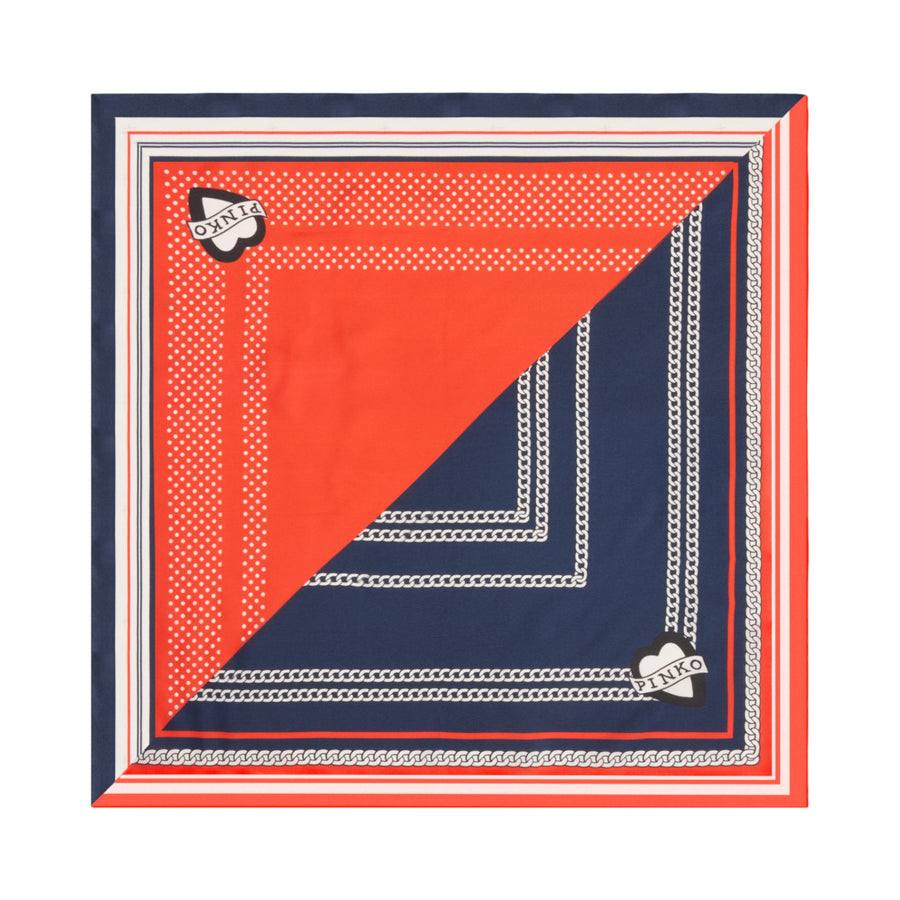 Foulard donna in twill con stampa marinière