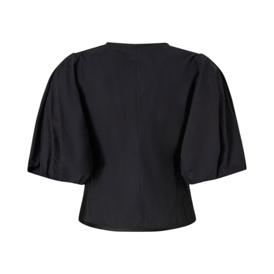 Blusa donna in cotone con fibbie in metallo