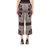 Pantaloni donna in tessuto con stampa all over