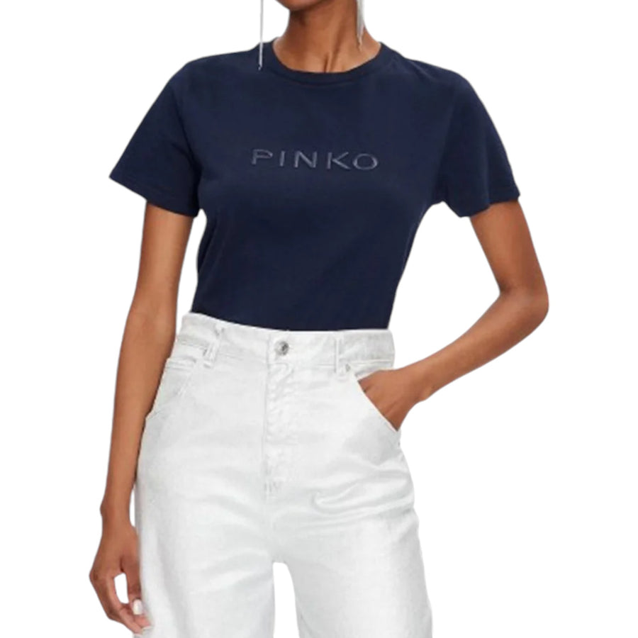 T-shirt donna logo effetto ricamato