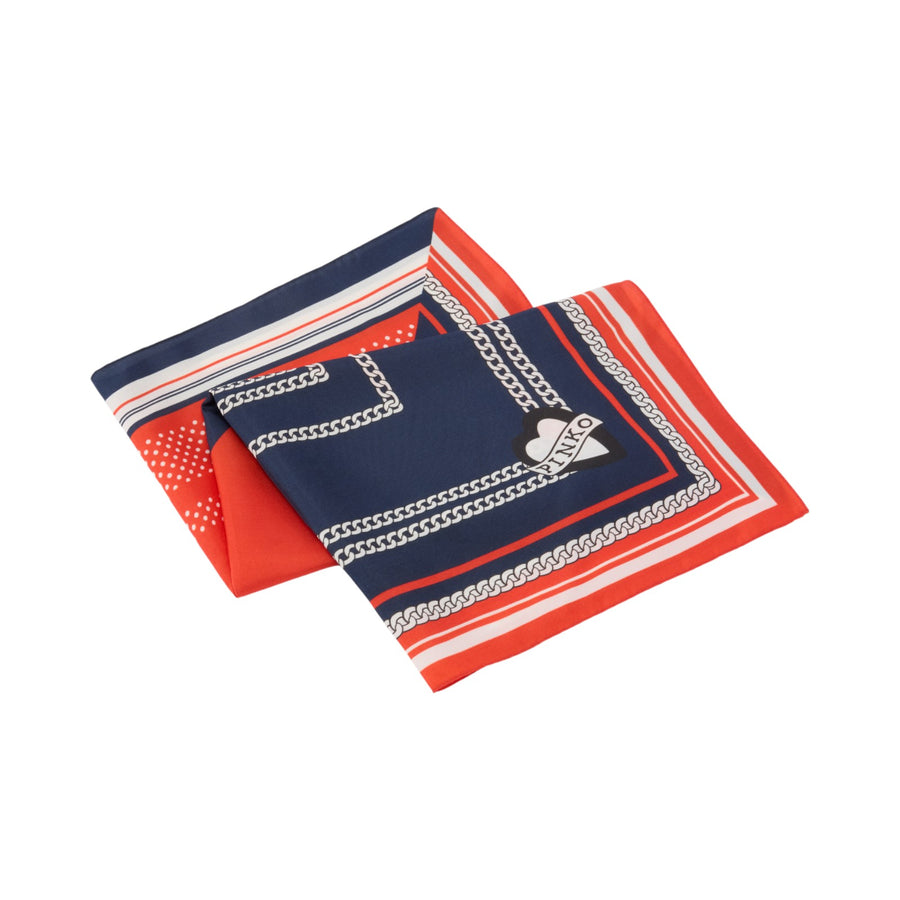Foulard donna in twill con stampa marinière