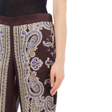 Pantaloni donna in tessuto con stampa all over