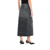 Gonna donna in denim con strass